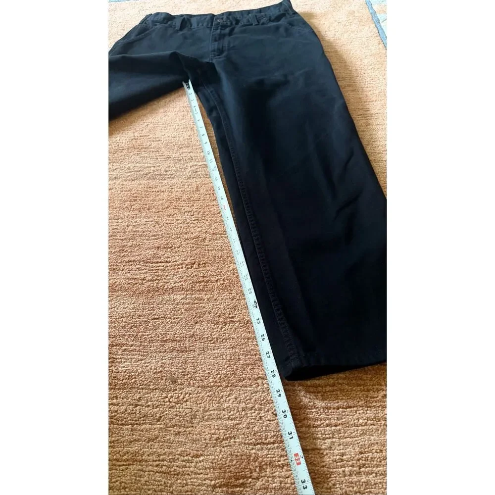 Carhartt Canvas Work Pants Black 36x30 Loose Fit Carpenter